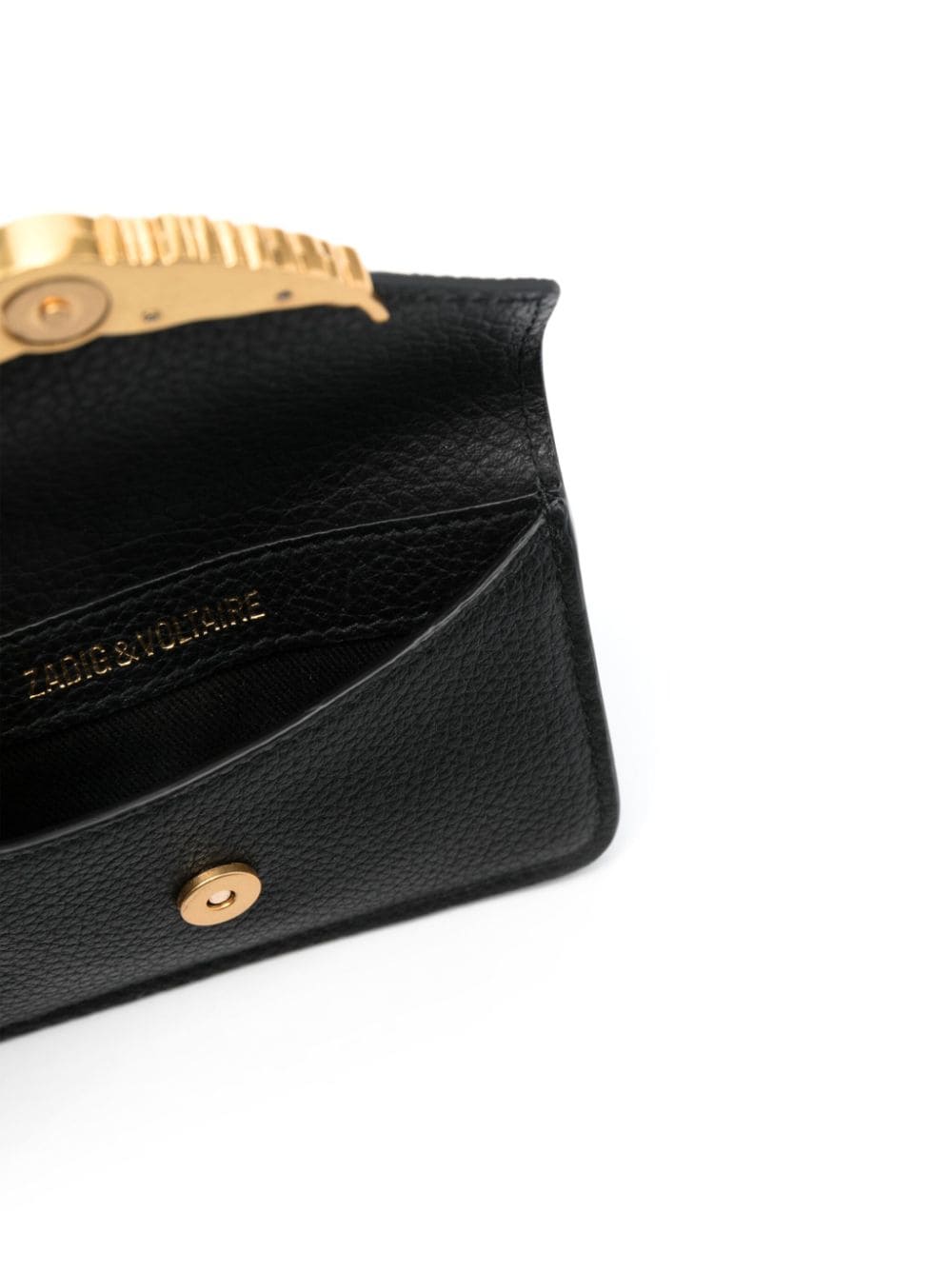 Shop Zadig & Voltaire Borderline Grained Leather Wallet In Schwarz