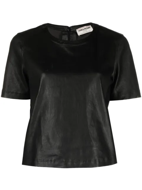 Zadig&Voltaire t-shirt Tas à encolure ras-du-cou en cuir