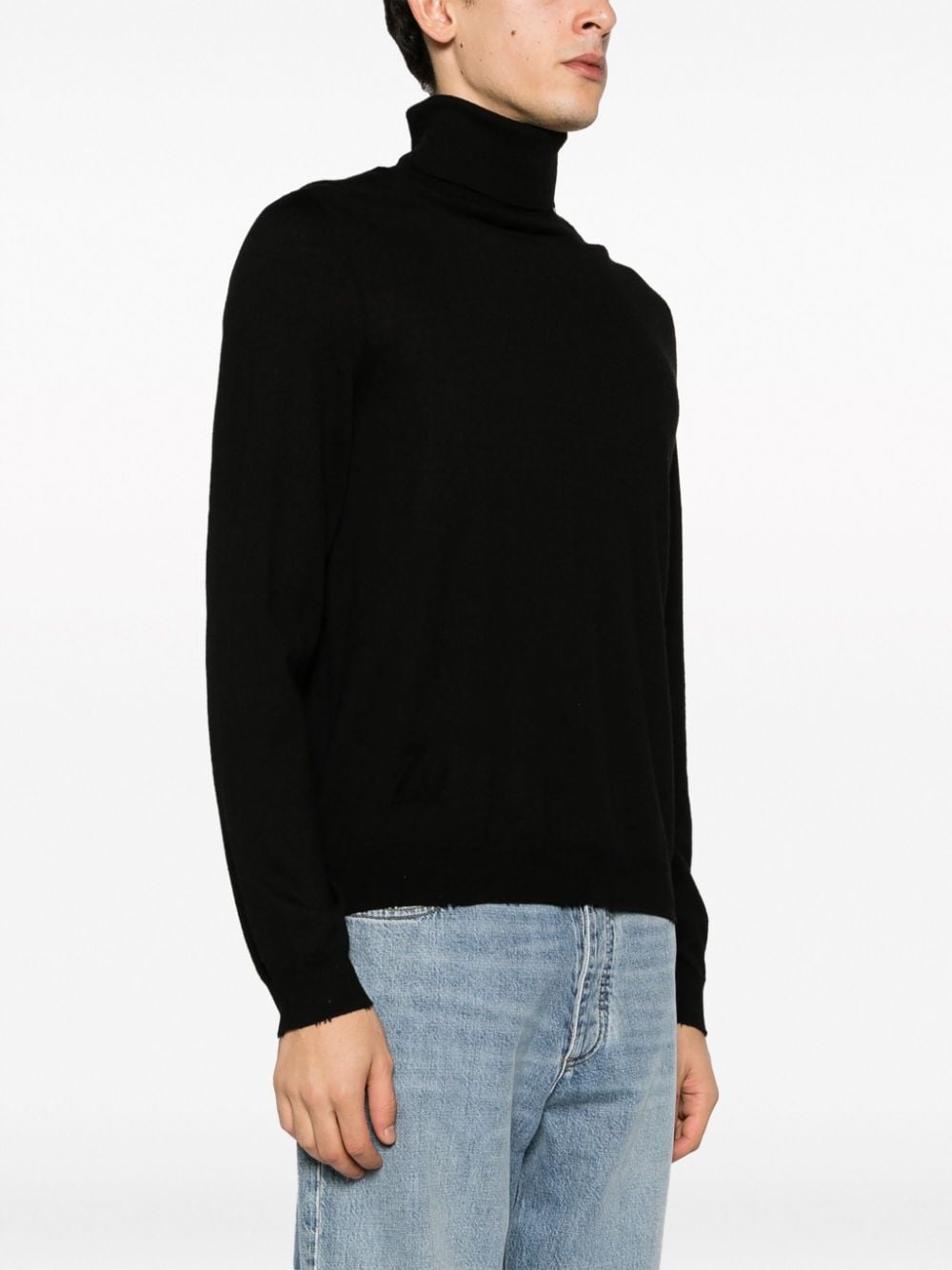 Shop Zadig & Voltaire Bobby Fine-ribbed Raw-cut Jumper In Black