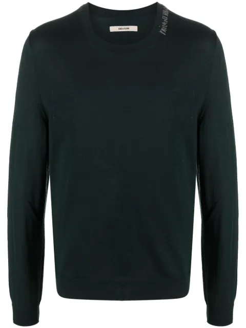 Zadig&Voltaire slongan print knitted jumper