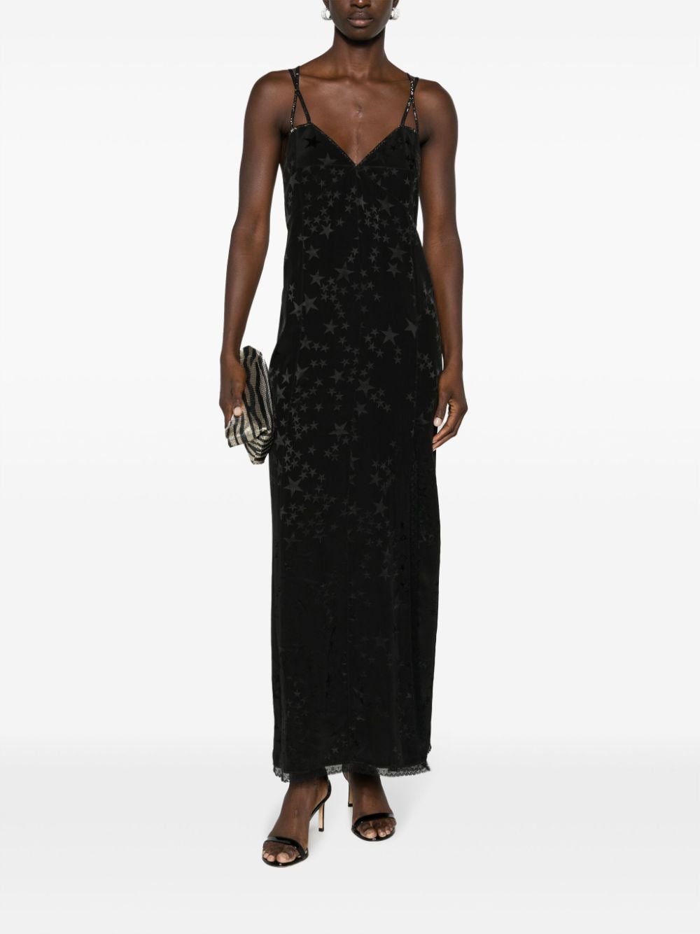 Shop Zadig & Voltaire Rohal Star-jacquard Silk Dress In Black