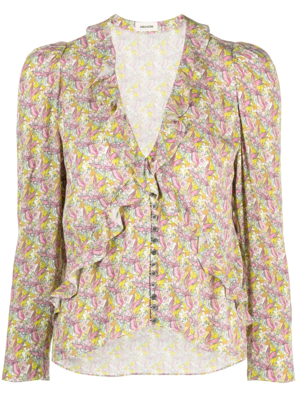 Zadig&Voltaire Tresse ruffled long-sleeve blouse