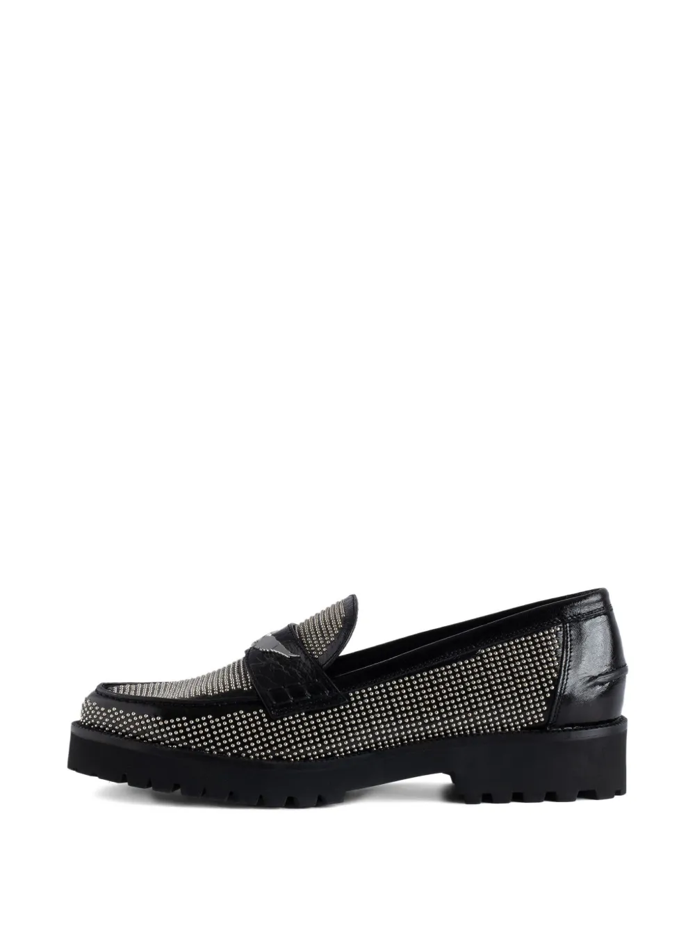 Zadig & Voltaire Studded Patent-leather Loafers In Multi