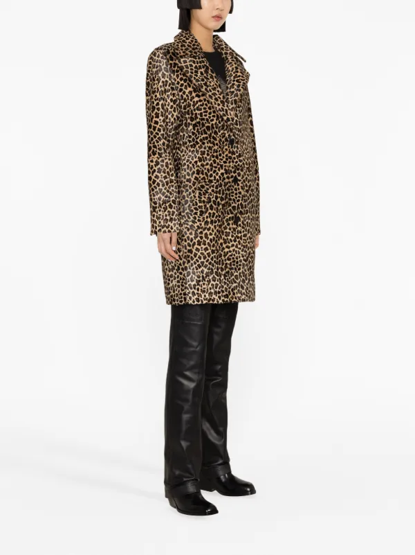 【高級】D&G レザーコート　カーフレザー　ロング丈　レオパード　38　ベージュ Zadig&Voltaire レオパード コート | ニュートラル | FARFETCH JP