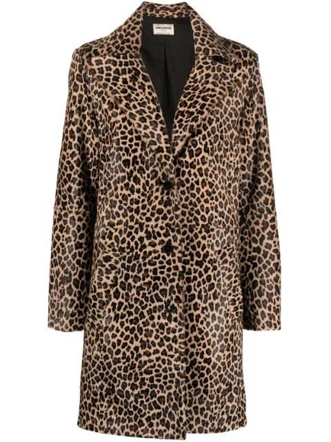 Zadig&Voltaire leopard-print calf hair coat