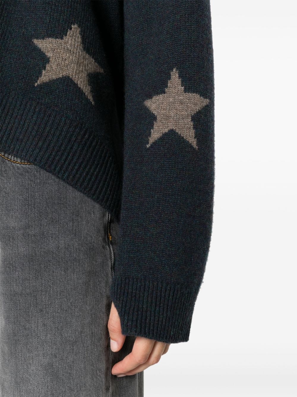 Shop Zadig & Voltaire Markus Star-pattern Cashmere Jumper In Blue
