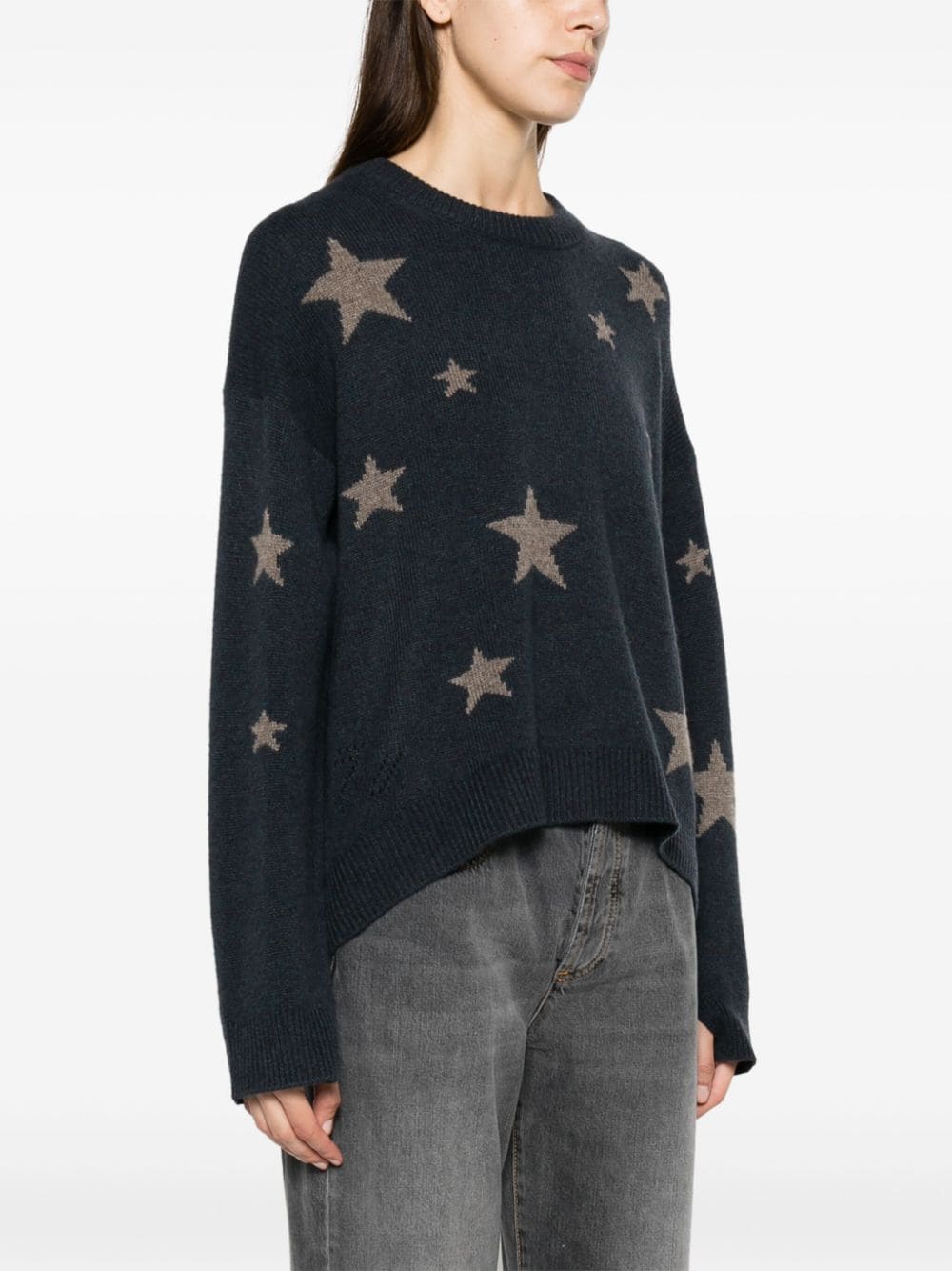 Shop Zadig & Voltaire Markus Star-pattern Cashmere Jumper In Blue