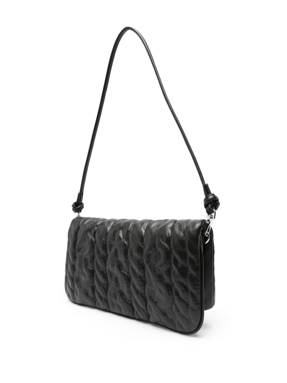 Zadig & Voltaire Rock Eternal Knit Shadow Leather Clutch in Black