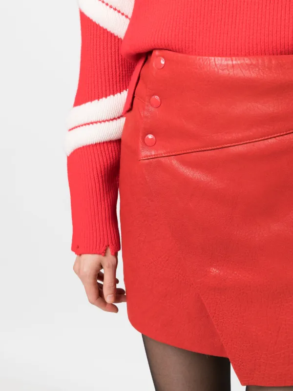 Zadig&Voltaire Junko Cuir レザー ミニスカート | レッド | FARFETCH JP