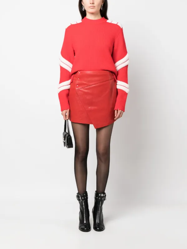 スカート Zadig & Voltaire Leather Skirt Zadig & Voltaire Joslin Cuir Froisse Leather Skirt Size 40