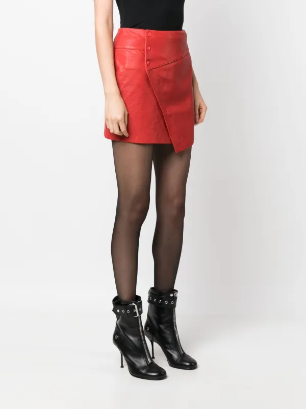 スカート Zadig & Voltaire Leather Skirt Zadig & Voltaire Joslin Cuir Froisse Leather Skirt Size 40