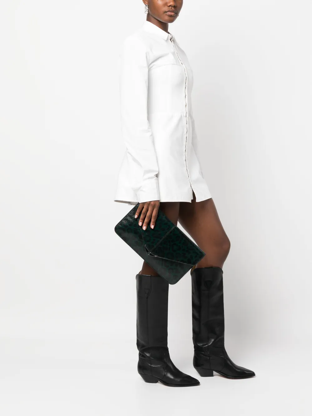 Zadig&Voltaire Bios leren clutch - Groen