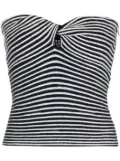 Zadig&Voltaire Twista striped crochet-knit wool top - White