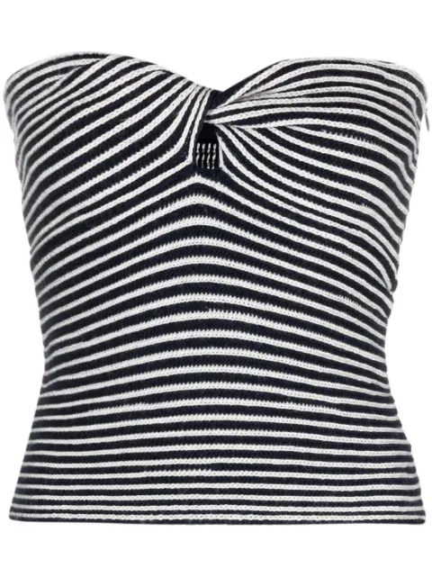 Zadig&Voltaire Twista striped crochet-knit wool top