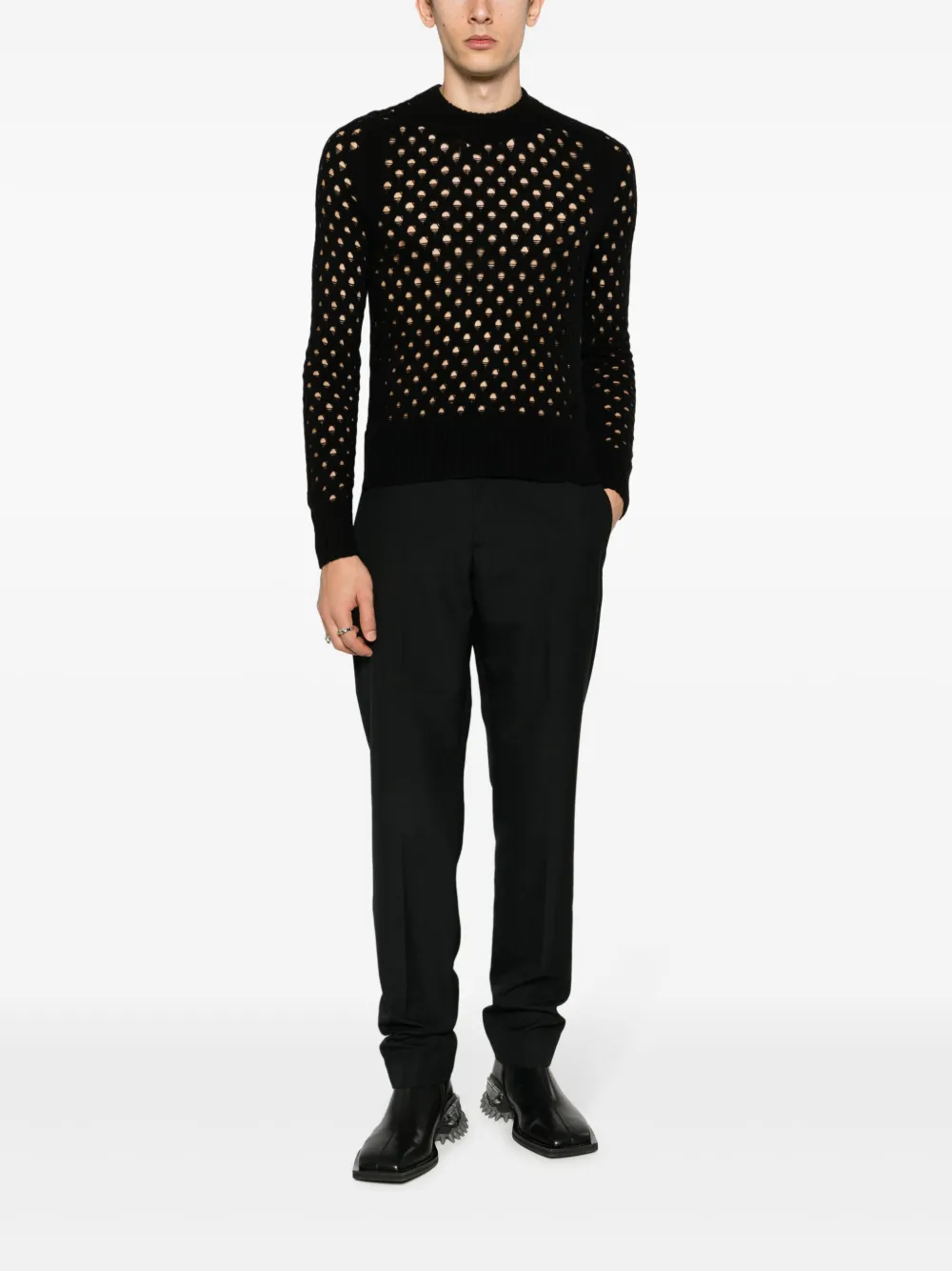 Shop Zadig & Voltaire Lili Open-knit Jumper In Black