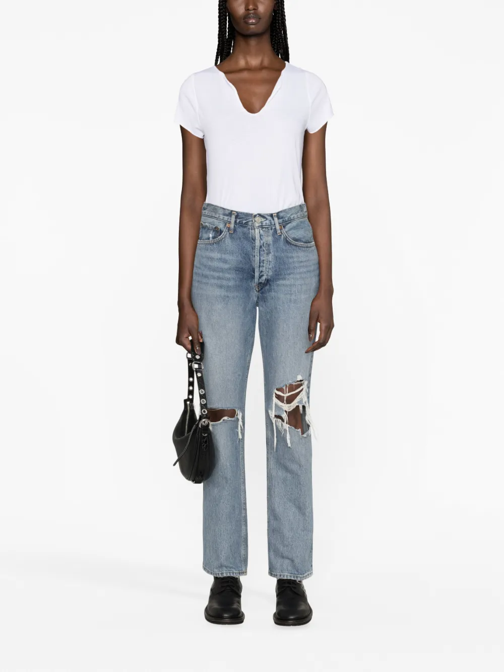 Zadig&Voltaire Amour crystal-embellished Henley T-shirt - Wit