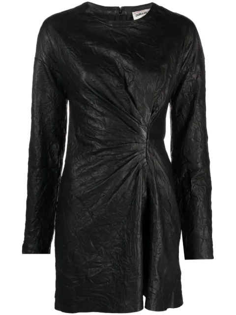Zadig&Voltaire Rixina gathered leather minidress RWDR00025 - 0