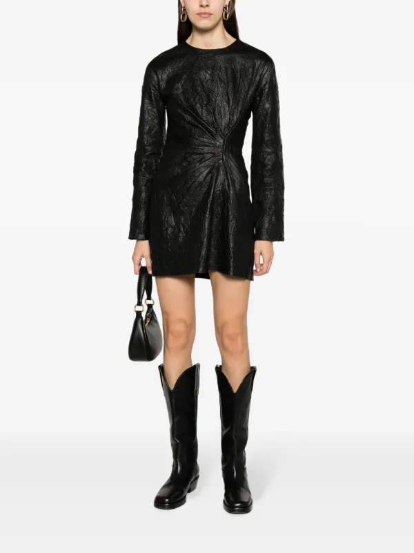 Zadig&Voltaire Rixina Gathered Leather Minidress | Black | FARFETCH