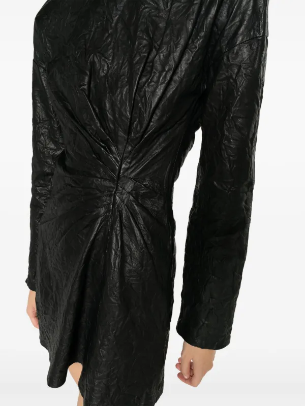 Zadig&Voltaire Rixina Gathered Leather Minidress | Black | FARFETCH