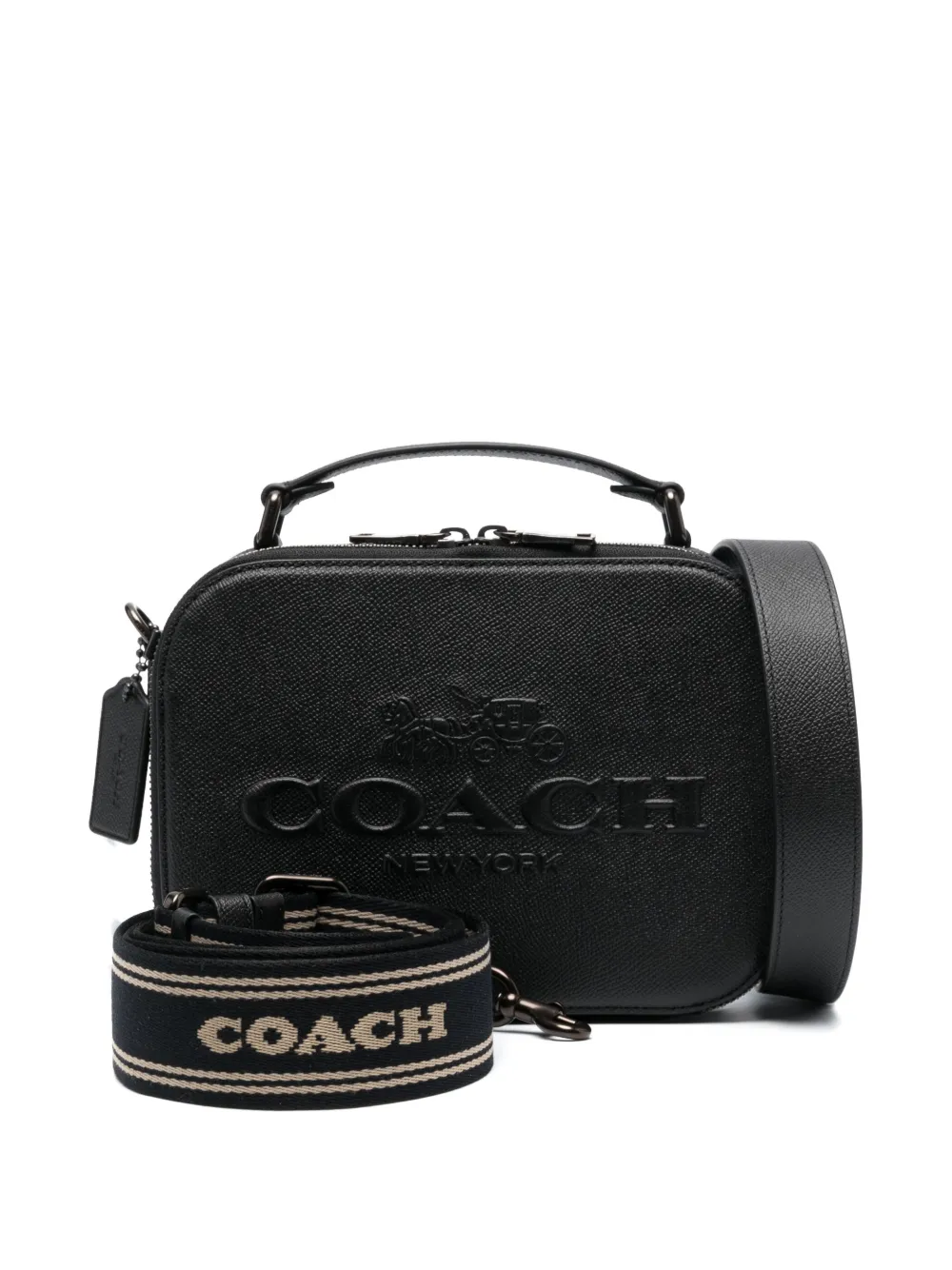 Coach logo embossed Leather Crossbody Bag Farfetch