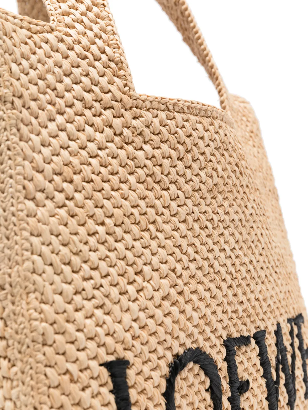 Affordable LOEWE embroidered-logo raffia tote bag Women