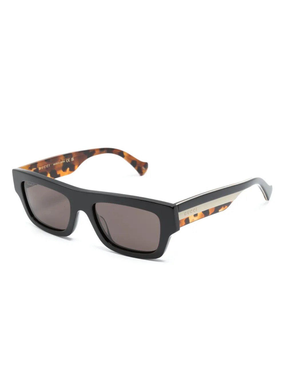 Gucci Eyewear Zonnebril met vierkant montuur - Zwart