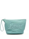 LOEWE embroidered-logo cosmetic bag - Blue