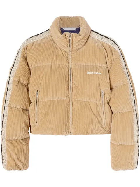 Palm Angels corduroy cropped puffer jacket