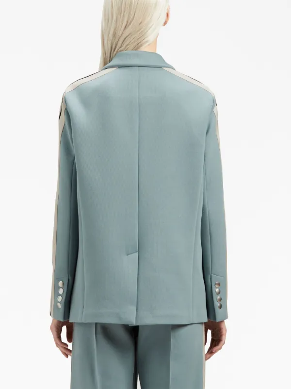 Palm Angels side-stripe single-breasted Blazer | Blue | FARFETCH