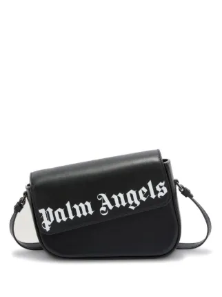 Palm Angels Crash logo print Shoulder Bag Black FARFETCH GE