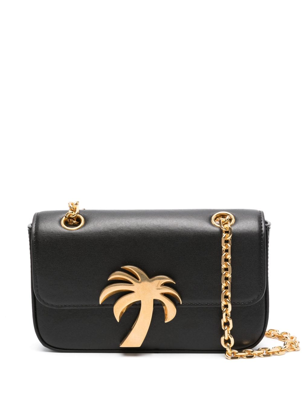 Shop Palm Angels Palm Bridge Leather Crossbody Bag In Black