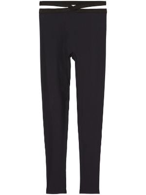 Palm Angels crossed-waistband Ribbed Leggings - Farfetch