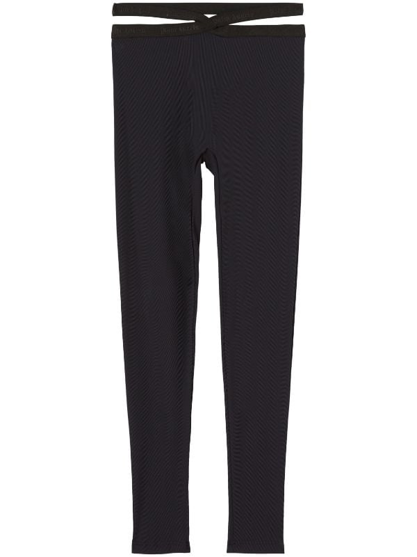 Palm Angels crossed-waistband Ribbed Leggings - Farfetch