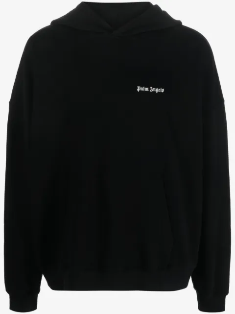 Palm Angels logo-embroidered cotton hoodie