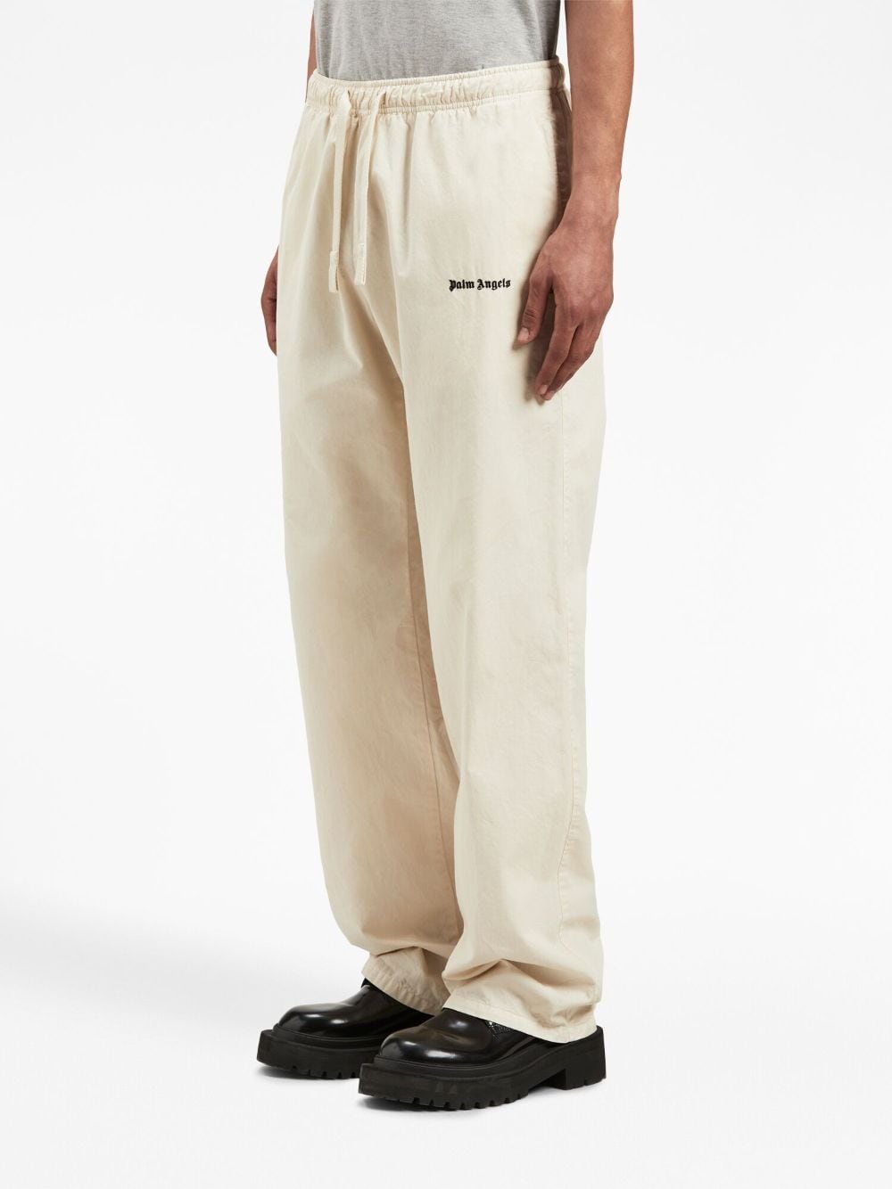 Shop Palm Angels Embroidered-logo Track Pants In Neutrals