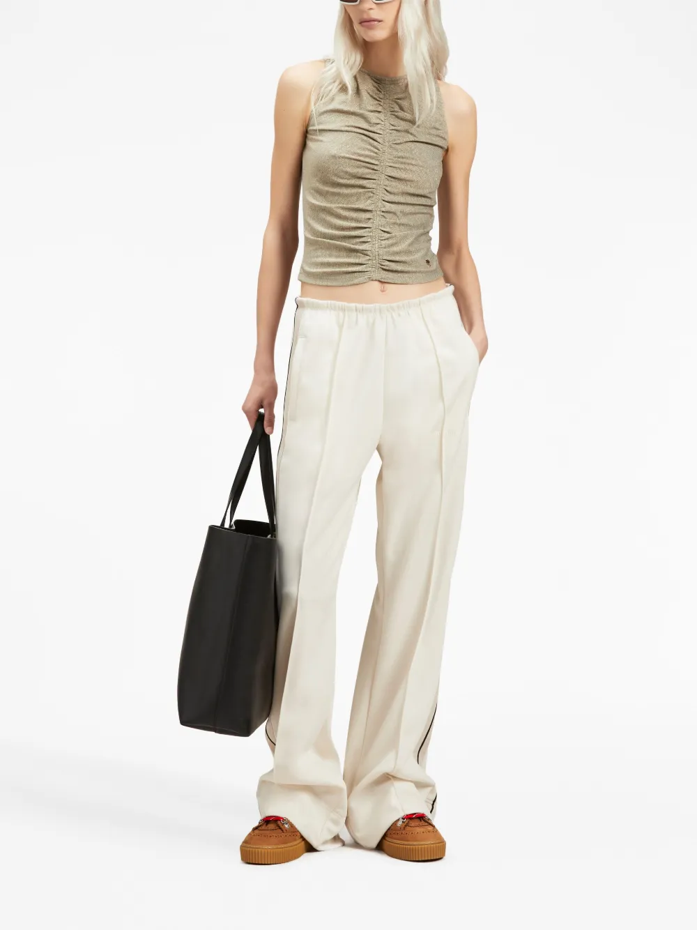 Palm Angels Tanktop met ruches - Goud