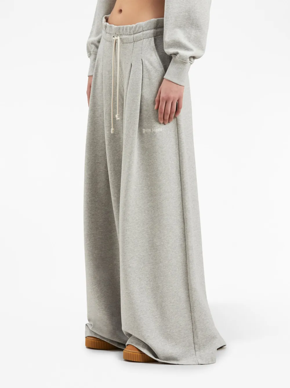 Palm Angels Wide-leg Track Pants In Grey