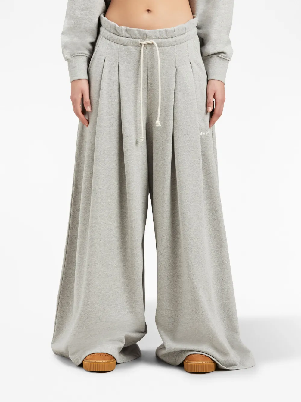 Palm Angels Wide-leg Track Pants In Grey