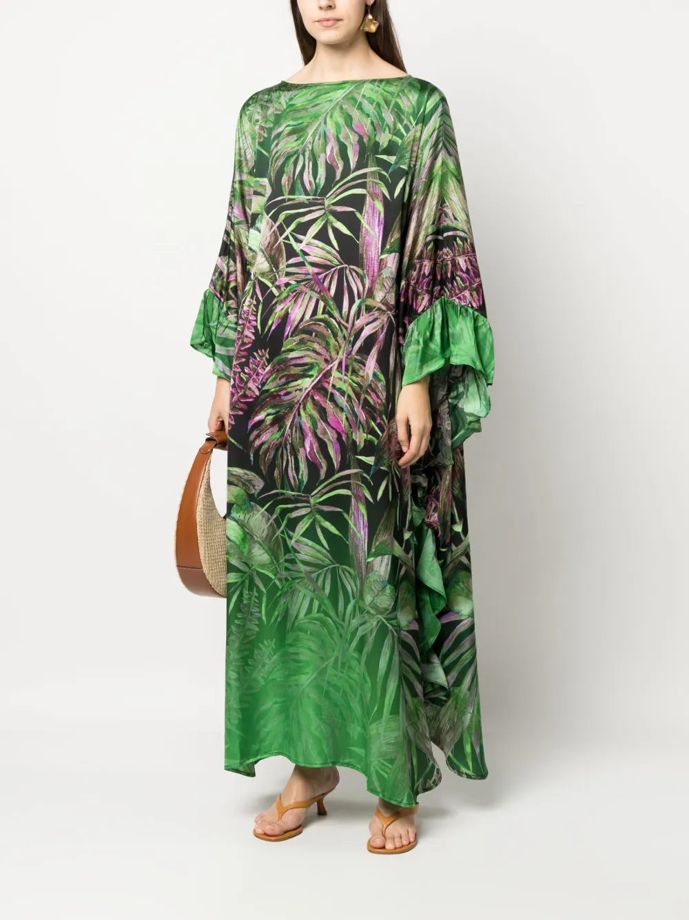813 botanical-print maxi dress - Groen