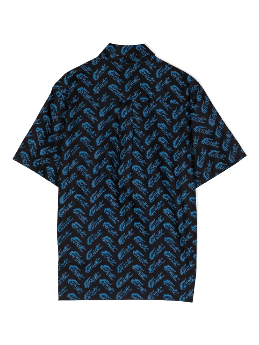 Lacoste Kids all-over logo-print button-up shirt - Blauw