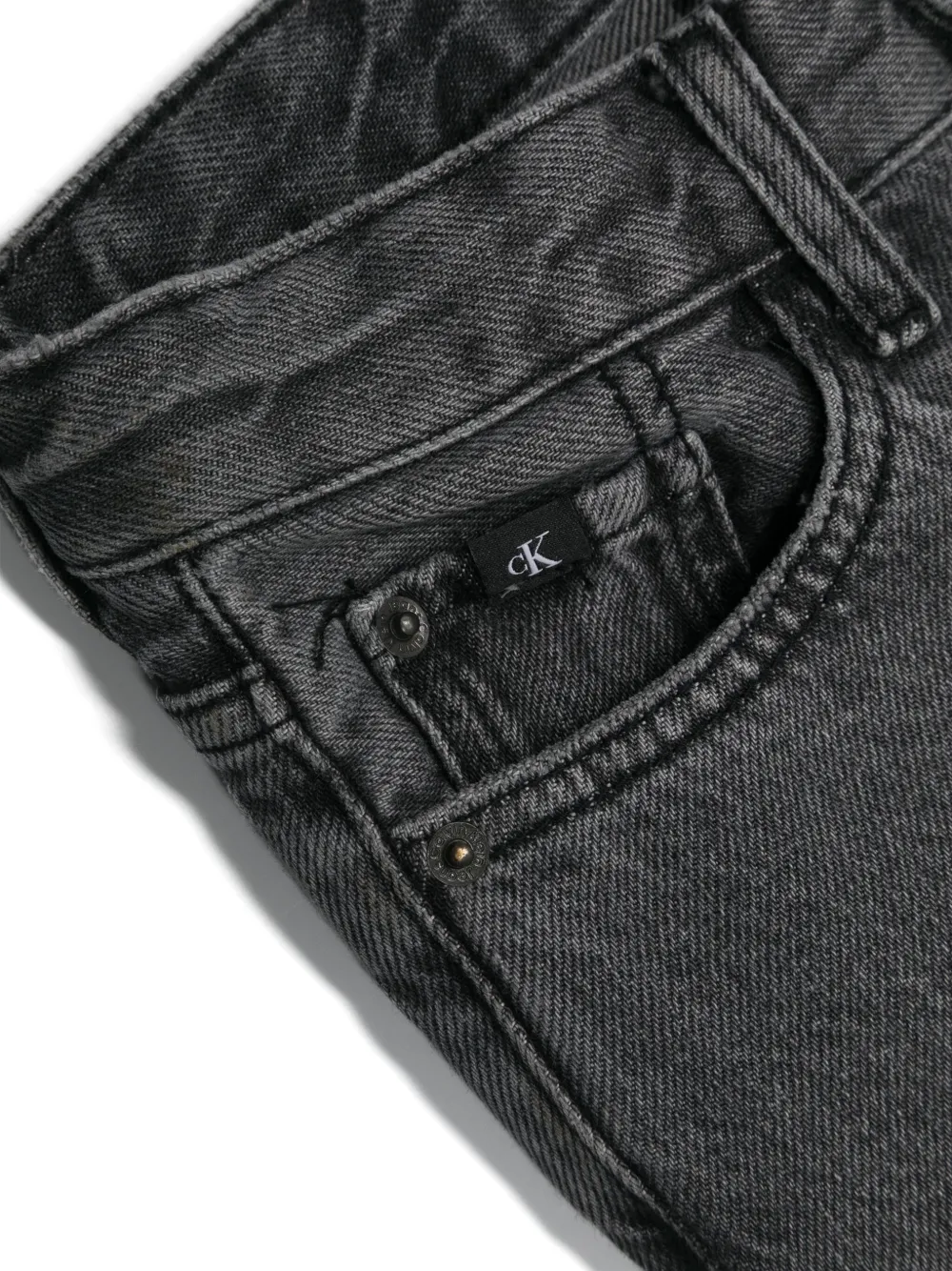 Calvin Klein Kids Slim-fit mid waist jeans Grijs