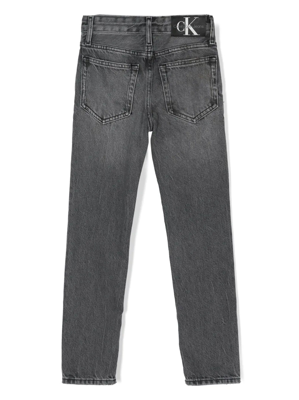 Calvin Klein Kids Slim-fit mid waist jeans Grijs