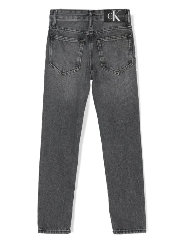 Calvin Klein Kids slim-cut mid-rise Jeans Grey FARFETCH ID