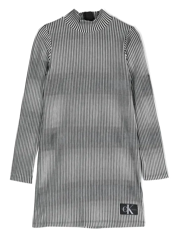Black and white 2025 striped calvin klein dress