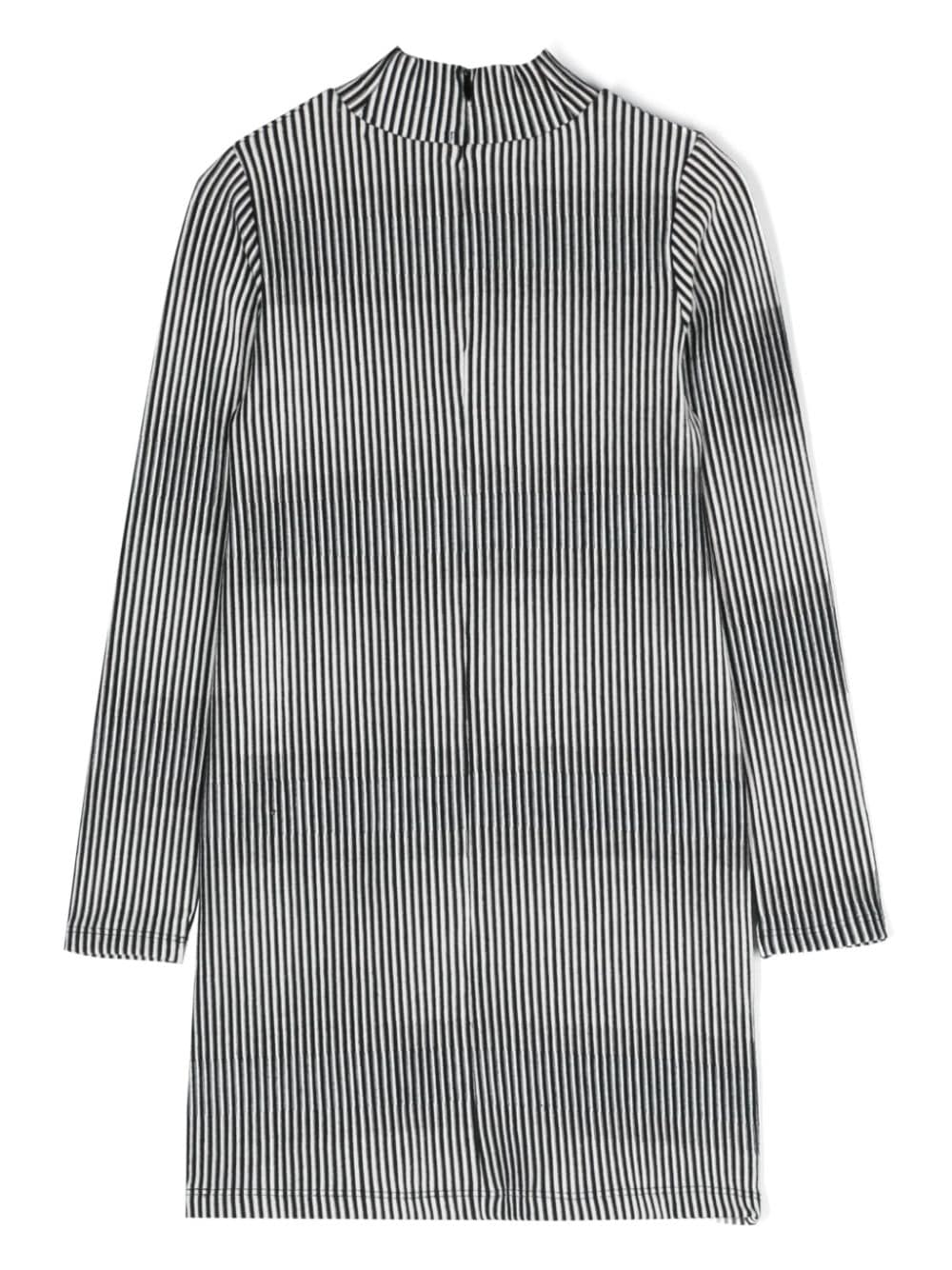 Shop Calvin Klein Striped Jersey Dress In Black