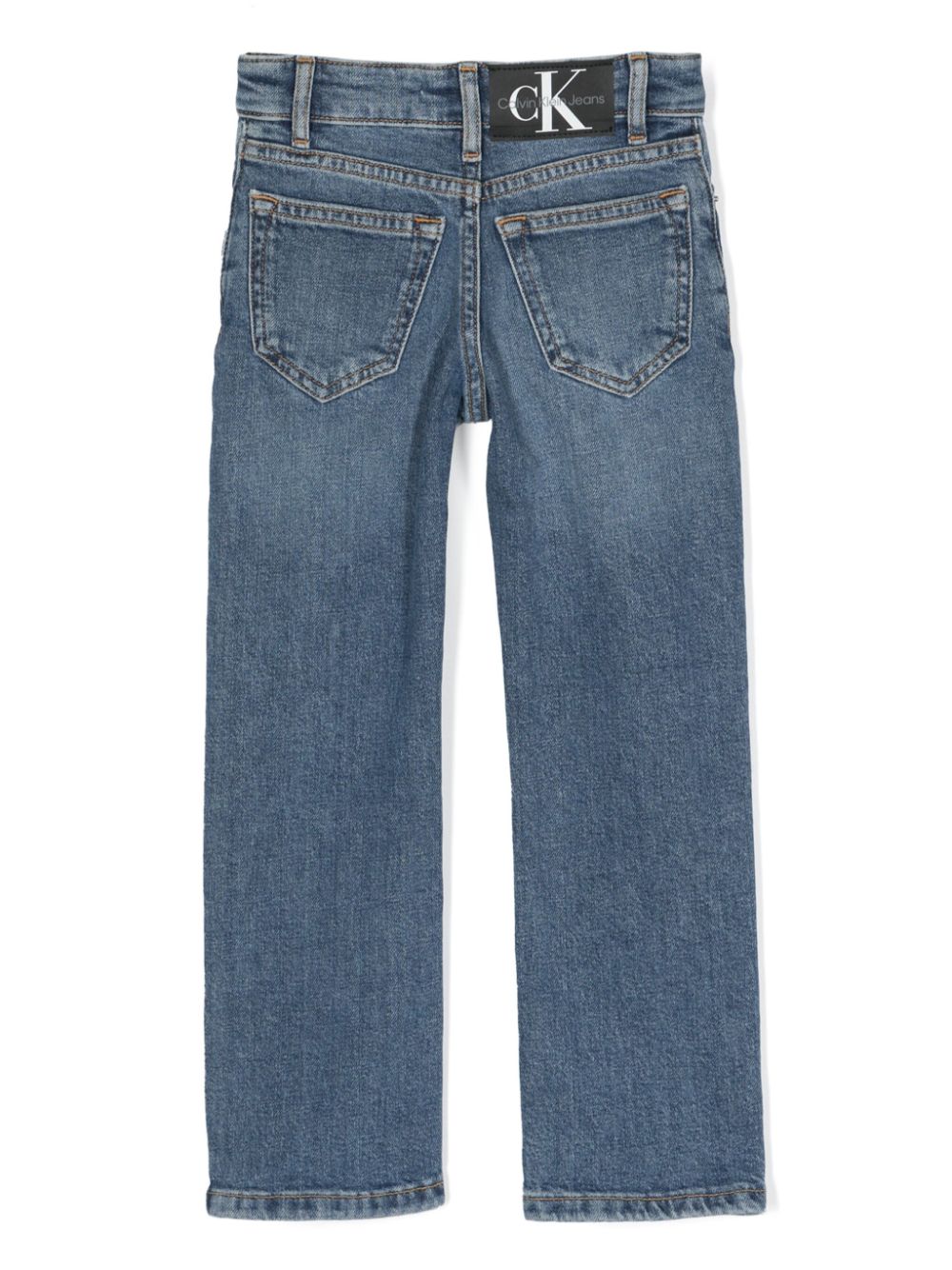Calvin Klein Kids high-rise straight-leg jeans - Blauw