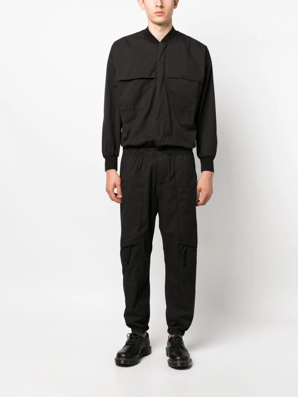 Transit long-sleeve jumpsuit - Zwart