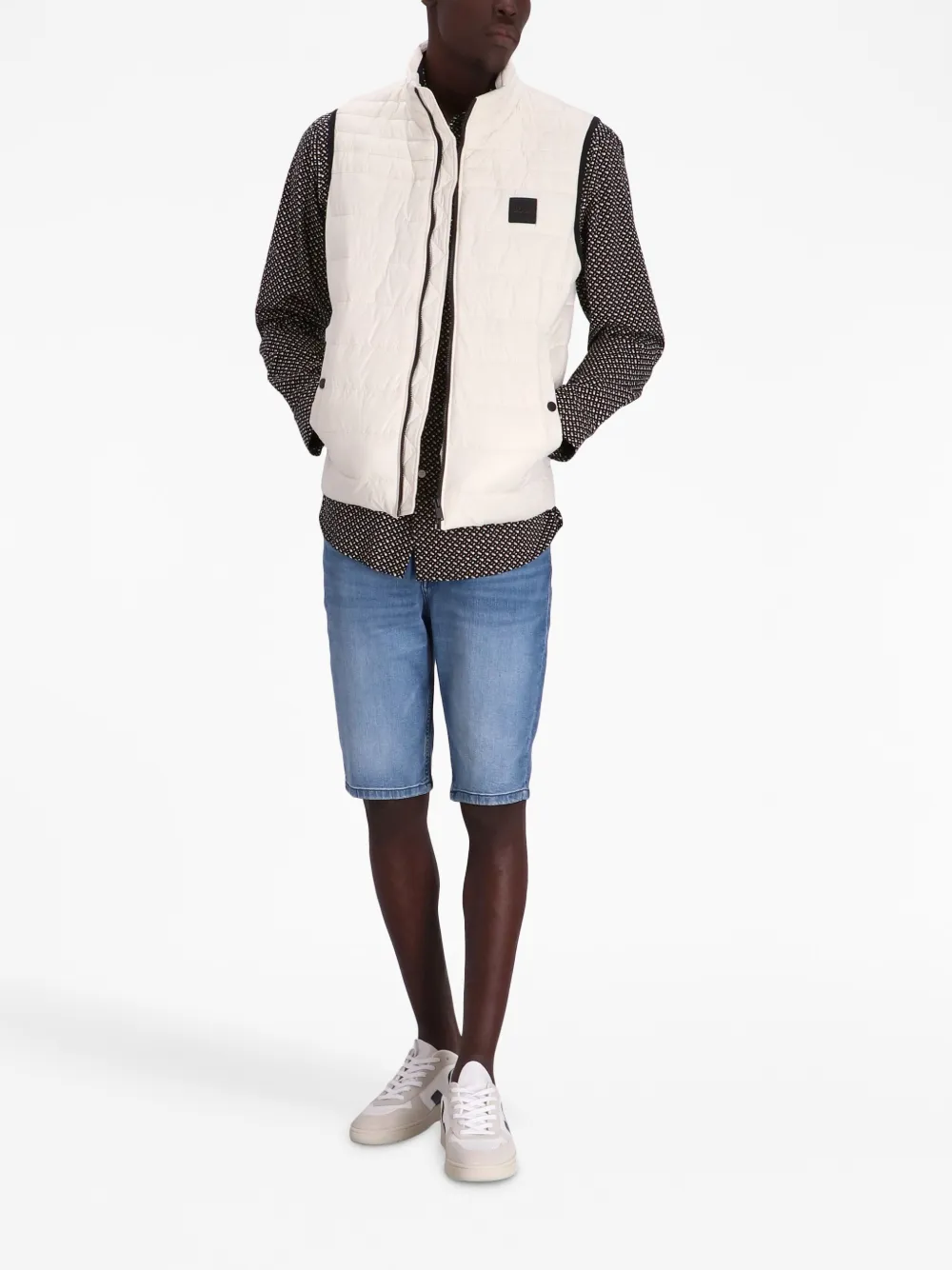 BOSS Overhemd met print - Beige