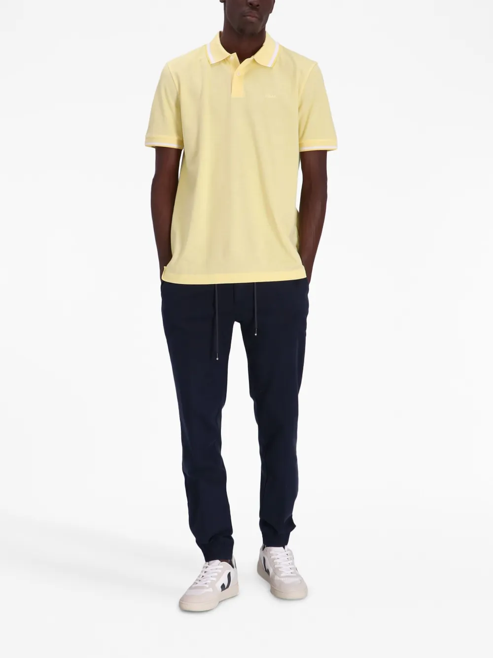 BOSS Poloshirt met geborduurd logo - Geel