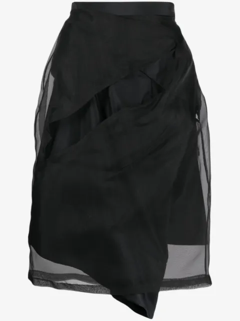 Undercover high-waisted asymmetric tulle skirt